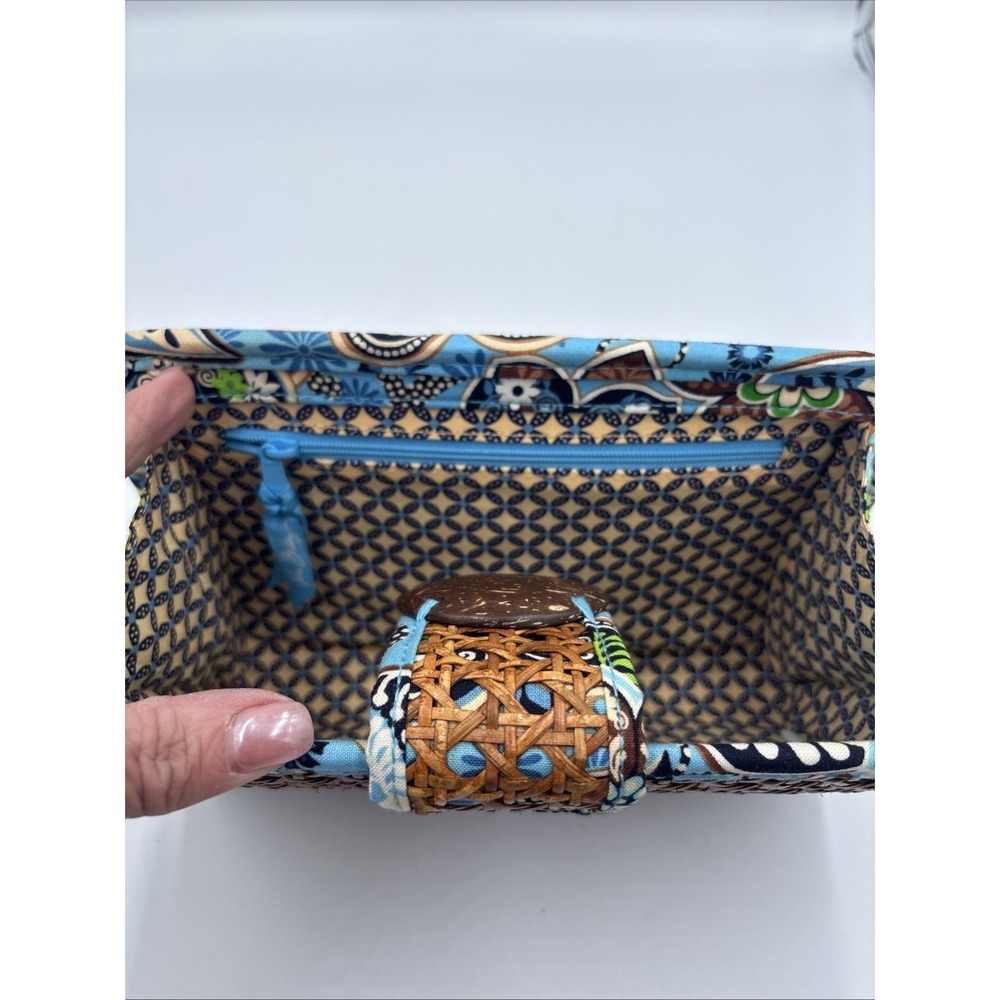 NEW VERA BRADLEY CLUTCH BAG TIKI BALI BLUE 9X9X3 $58 RETAIL SALE - Picture 5 of 5